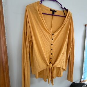 Forever 21 Yellow Button-Down Shirt